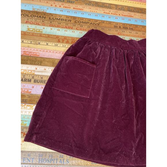 Roget Vintage 1960s Girls Red Velvet Elastic Waist Mini Skirt Size 6X USA - Picture 4 of 11
